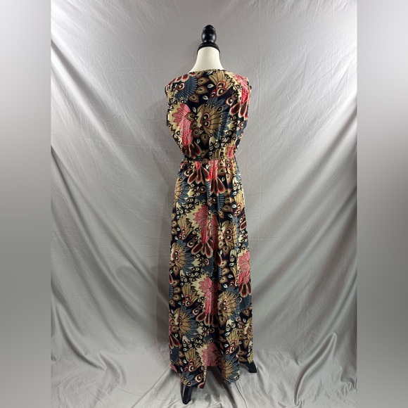 Boho Tropical Print A-Line Maxi Dress - Picture 8 of 8